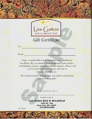 Traditional Gift Certificate stock