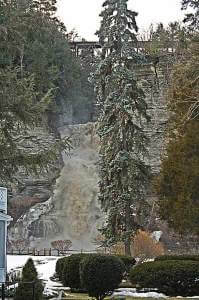 Glenora Falls during a thaw.